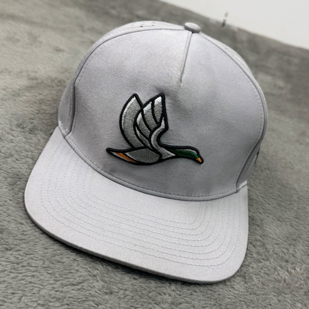 Waggle Golf Hat Mens OSFA Grey Good Mallard Duck Perforated Snapback Performance